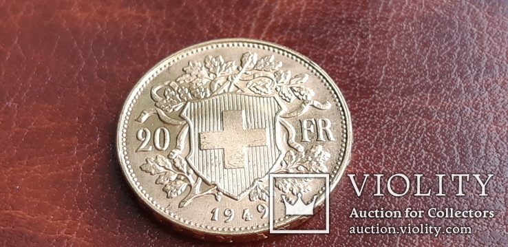 20 франков 1949 г. Швейцарская конфедерация, фото №9