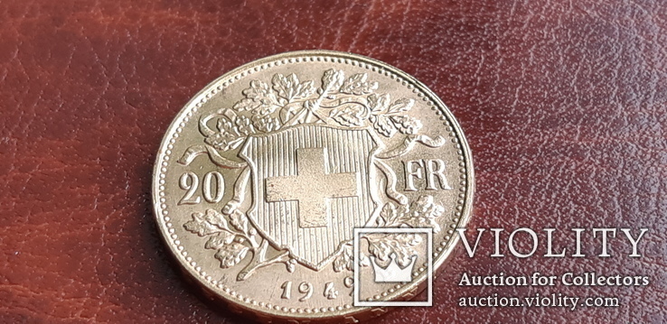 20 франков 1949 г. Швейцарская конфедерация, фото №10