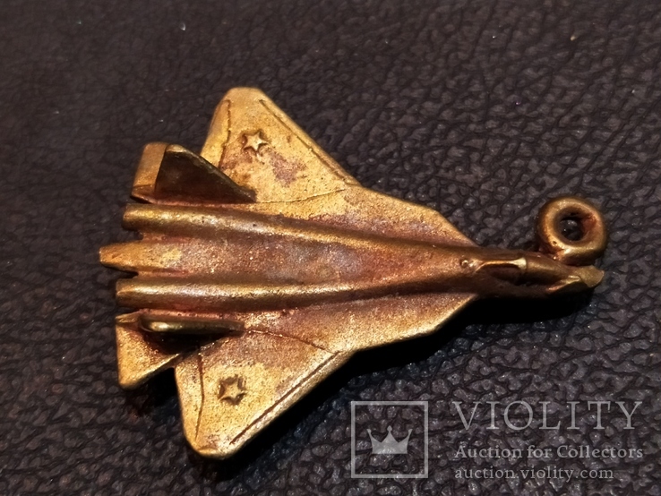 Самолет военный брелок коллекционная миниатюра бронза, фото №4