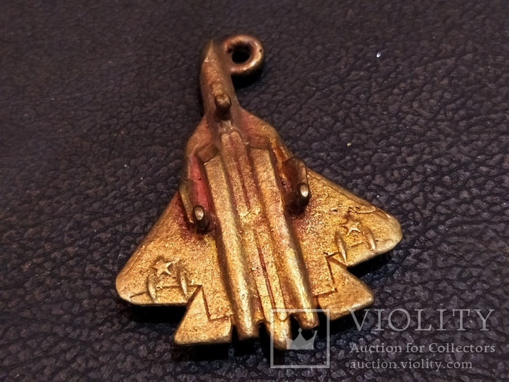 Самолет военный брелок коллекционная миниатюра бронза, фото №7