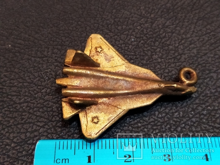 Самолет военный брелок коллекционная миниатюра бронза, фото №8