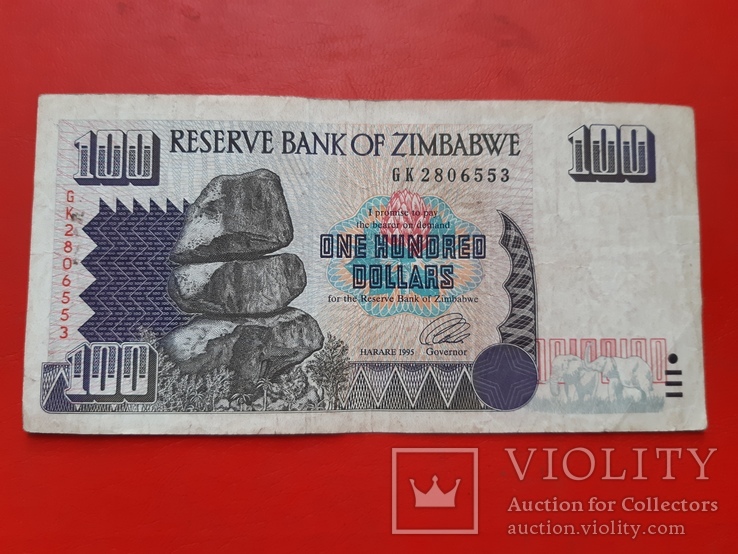 100 долларов Зимбабве