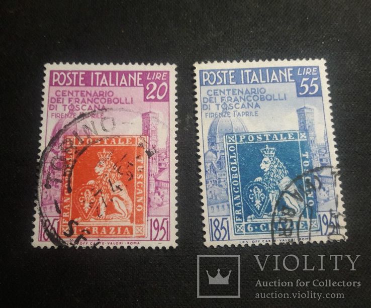 Серия марок Италии 1951 гг., фото №2