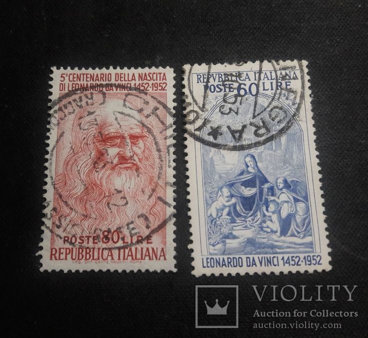 Серия марок Италии 1952 г., фото №2