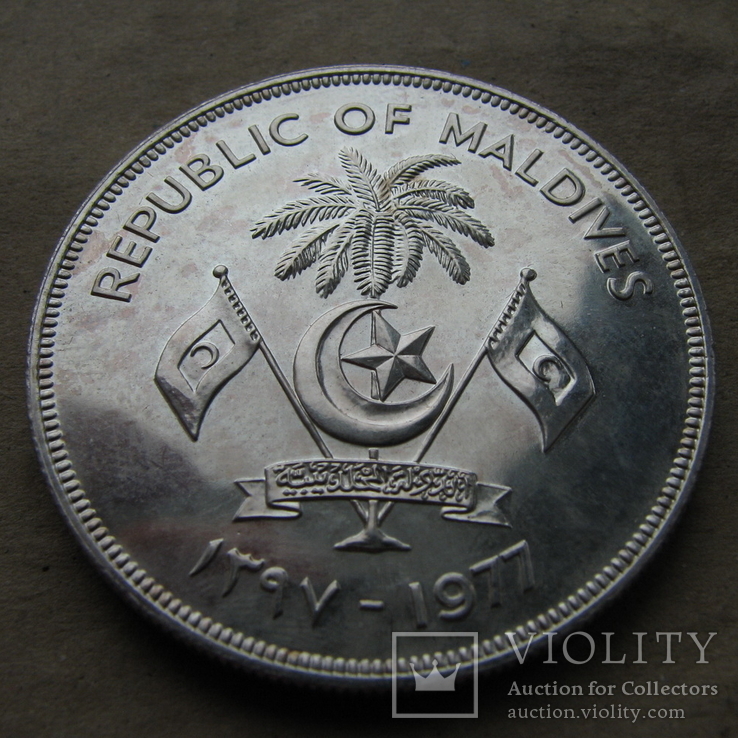 Мальдивы 20 руфий 28.3 грамм, фото №2