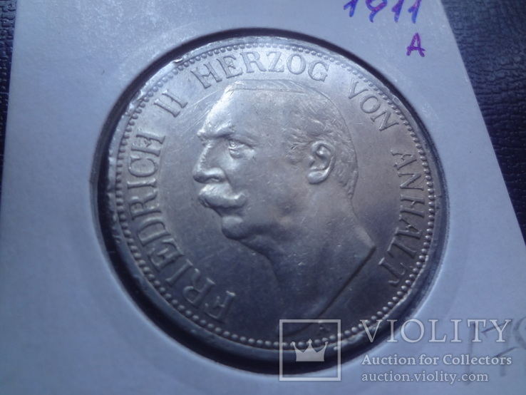 3 марки 1911  Анхаль серебро  Холдер  178 ~, фото №3