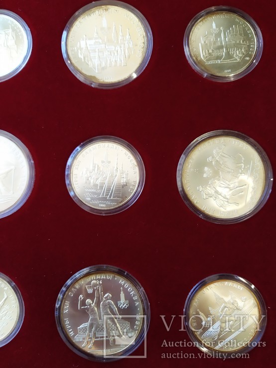 Олимпиада 1980 серебро СССР набор монет в футляре, фото №11