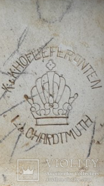 Кахля( изразец)кін.19 ст.з тавром австрійської  корони, фото №2
