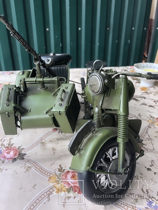 Металлическая модель военного мотоцикла  1939  г
