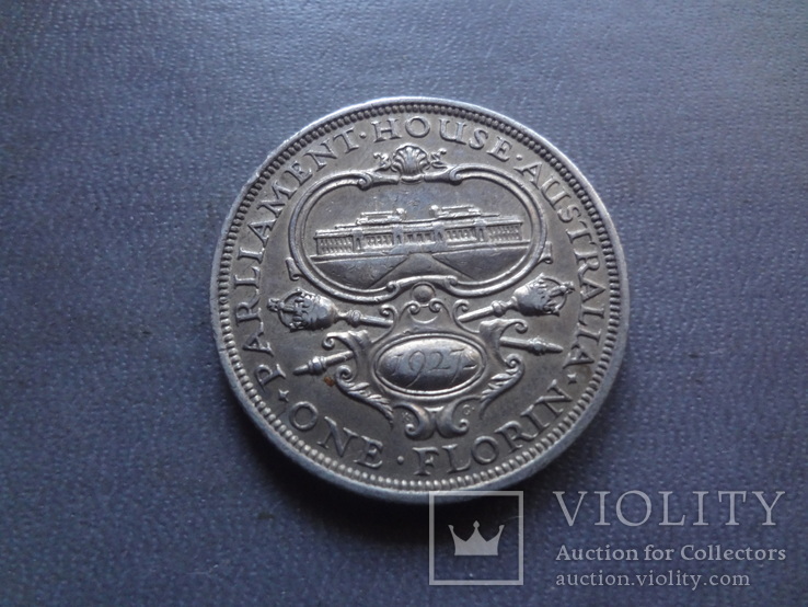 1 флорин 1927 Австралия  серебро  (Ж.5.4)~, фото №2