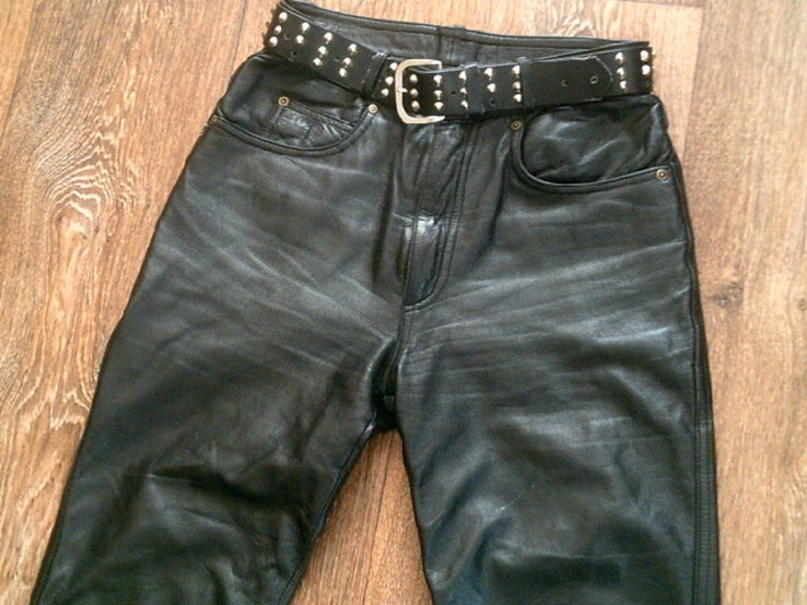 Raberg кожаные штаны с ремнем разм.28, фото №3