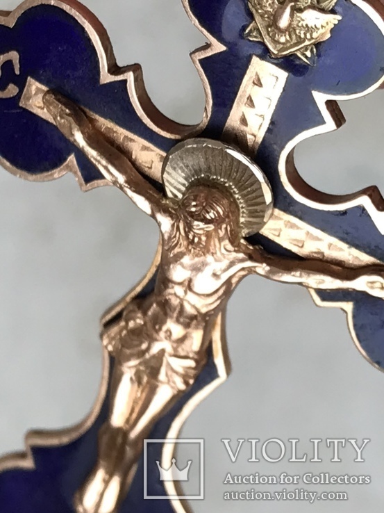 Цепочка крест эмаль золото, фото №4