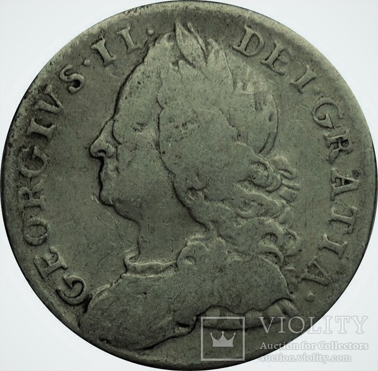 Англия 6 пенсов 1757 год серебро, фото №2