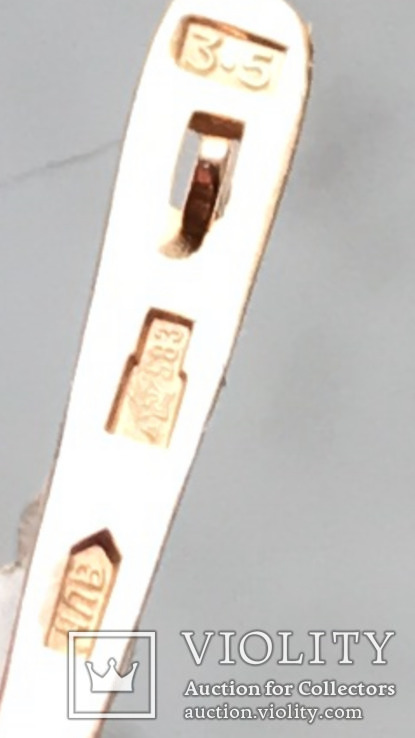 Кольцо серьги золото 583 пробы с биркой, фото №9