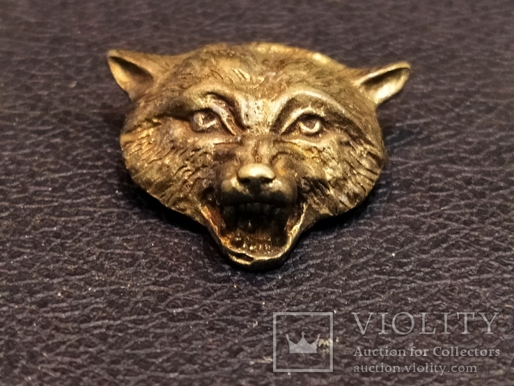 Волк Голова Морда коллекционная миниатюра бронза брелок, фото №7