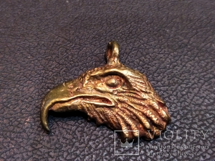 Орел Голова брелок бронза коллекционная миниатюра, фото №4