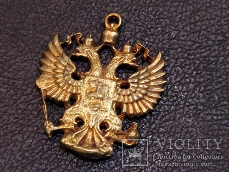 Орел Двухглавый брелок бронза коллекционная миниатюра, фото №3