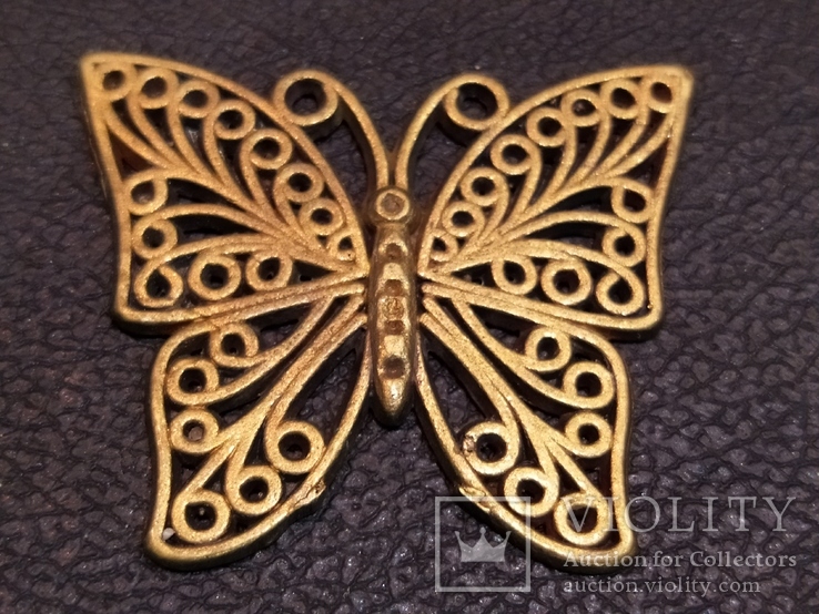 Бабочка красавица скань бронза брелок коллекционная миниатюра, фото №3