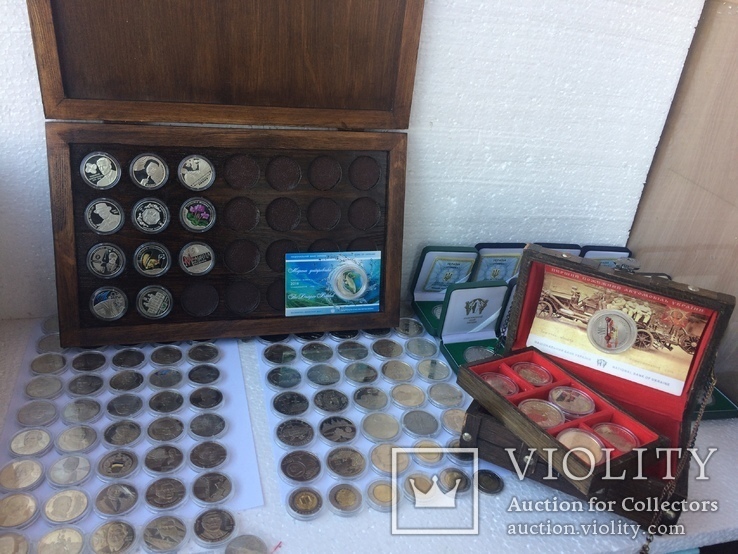 Коллекция монет Украины 120шт. в капсулах (10шт. серебро), фото №2
