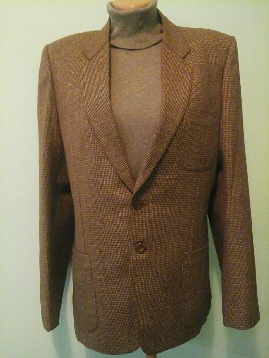 Шерстяной мужской пиджак, демисезон, р.М, новый, фото №3