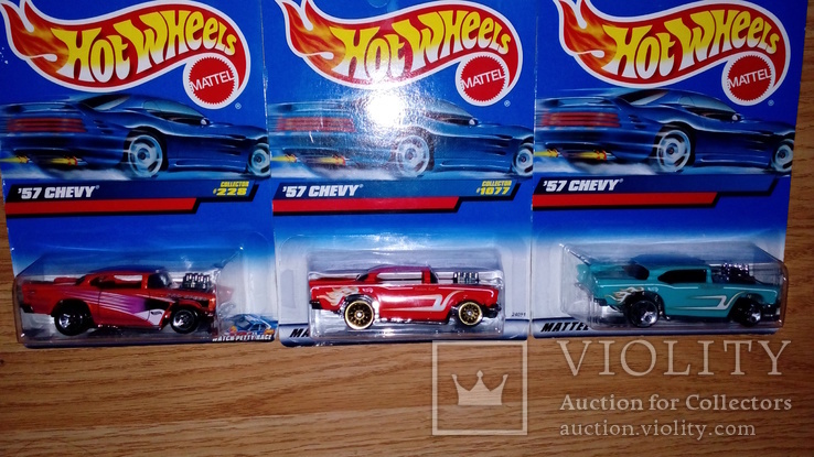 Машинка Хот Вилс Hot Wheels  Шеви 57  3шт. Цветовая гамма, фото №4