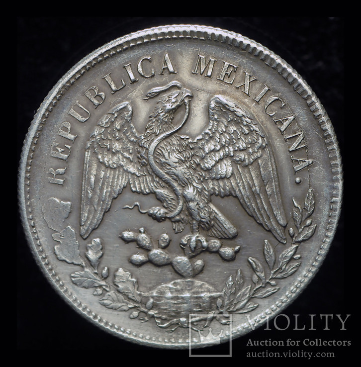 Мексика 1 песо 1899 Zs Закатекас аUnc серебро