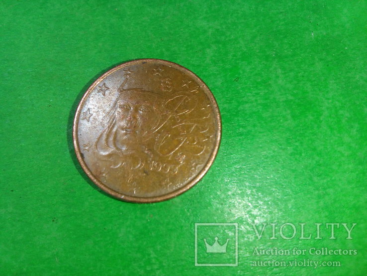 1 евроцент Франция 1999, фото №2
