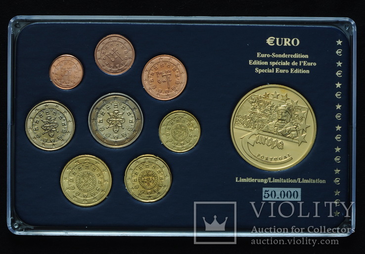 Евро Набор 200*, Португалия + Медаль
