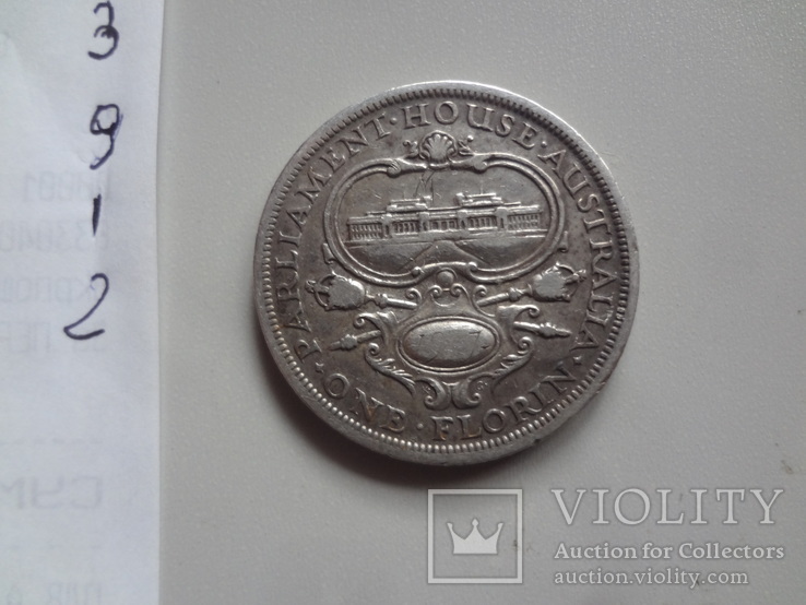 1  флорин 1927 Австралия   серебро     (9.1.2)~, фото №4