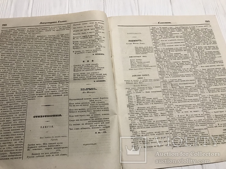 1845 Русская соколиная Охота, О чае, Литературная газета, фото №5