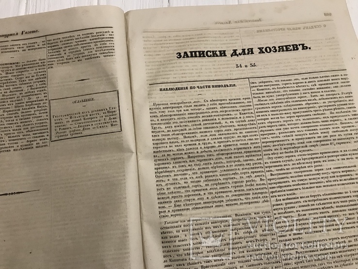 1845 О влиянии уничтожения Лесов, Чай и вино, Литературная газета, фото №6