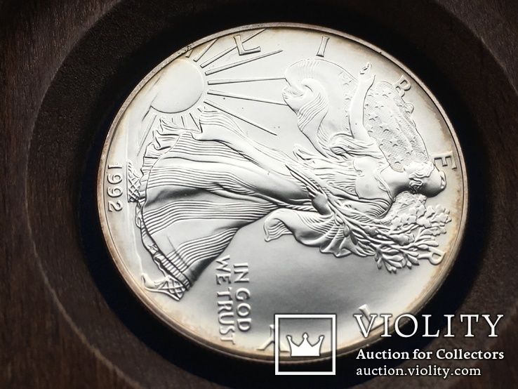 U.S. SILVER EAGLE xcs 1oz. 999fine 1992, фото №3