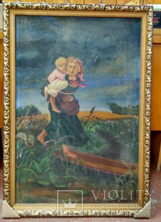  Картина "Дети, бегущие от грозы" К.Маковский. Копия., фото №2