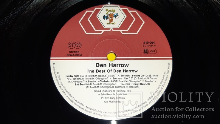 Den Harrow (The Best Of) 1989. (LP). 12. Vinyl. Пластинка. Germany. EX+/EX+, фото №4