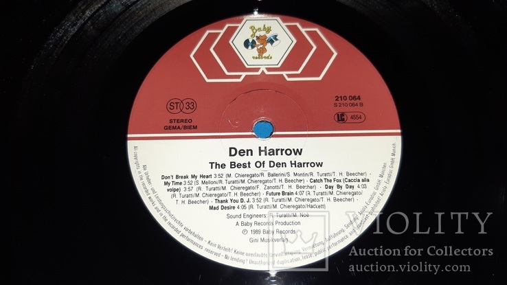 Den Harrow (The Best Of) 1989. (LP). 12. Vinyl. Пластинка. Germany. EX+/EX+, фото №5