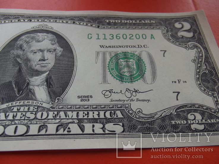 2 доллара 2013.банк Чикаго., фото №3