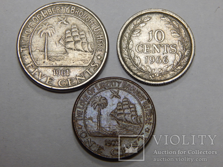 3 монеты Либерии