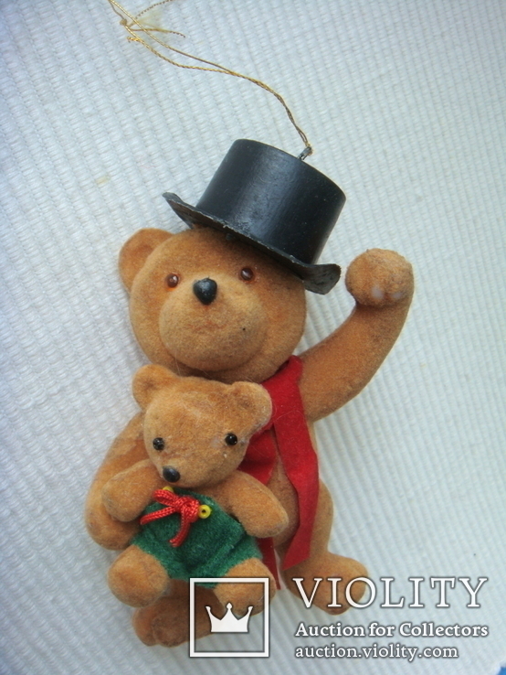 Три елочные игрушки Девочка, Санта Клаус, Мишка с медвежонком, фото №9