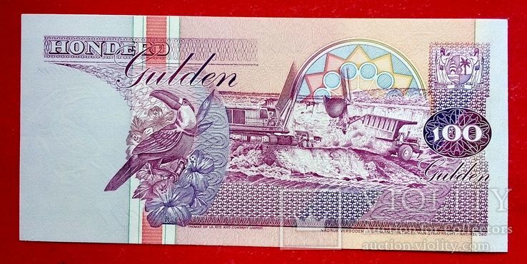 Суринам 100 Gulden UNC Пресс, фото №3