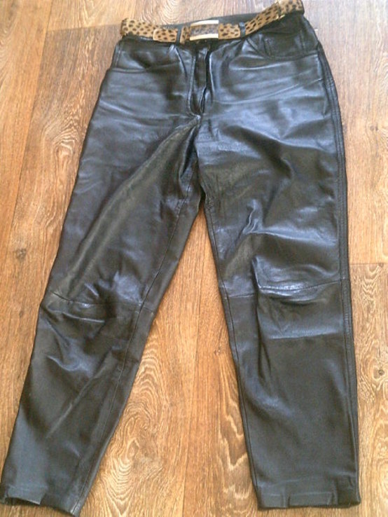 Женские кожаные штаны с ремнем, photo number 4