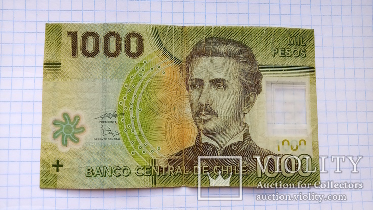 1000 чилийских песо, пластик