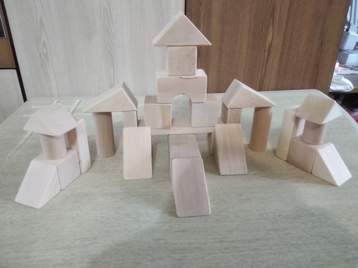 Детский конструктор кубики с дерева (32 детали), фото №2