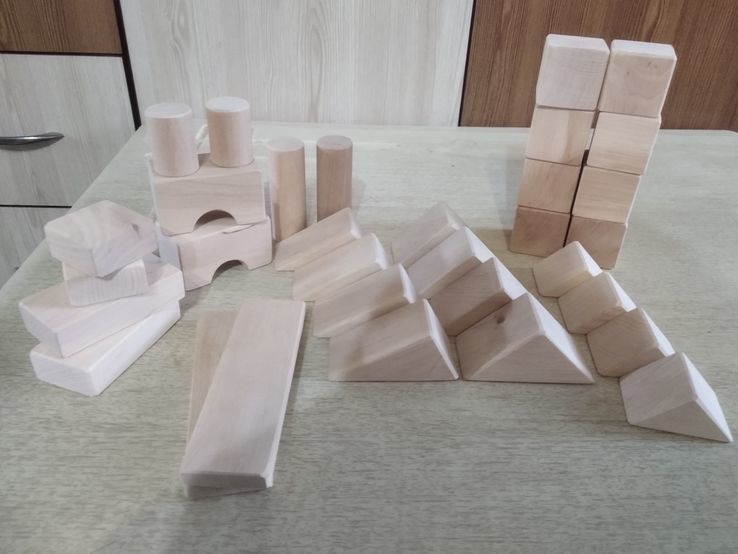 Детский конструктор кубики с дерева (32 детали), фото №3