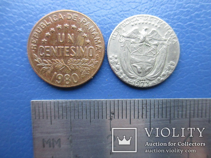Монеты Панамы 1973 г, 1980 г, фото №3