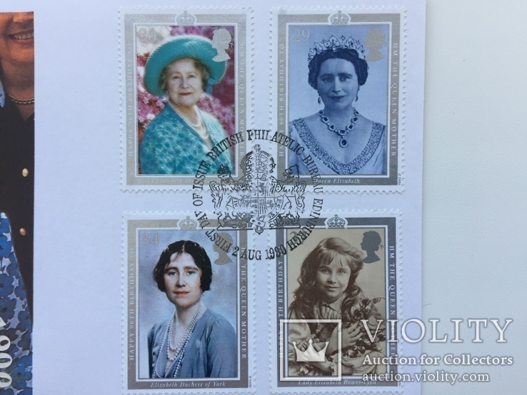 Elizabeth II the queen mother 1990р. конверт з відповідними марками і печатками., фото №6