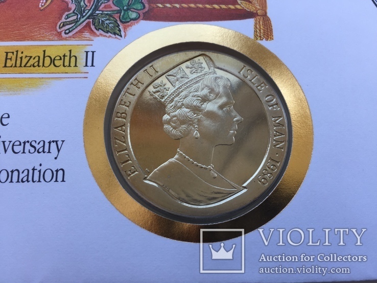Elizabeth II Острів Мен 1989р  40-річчя коронації. конверт з відповідними марками, фото №7