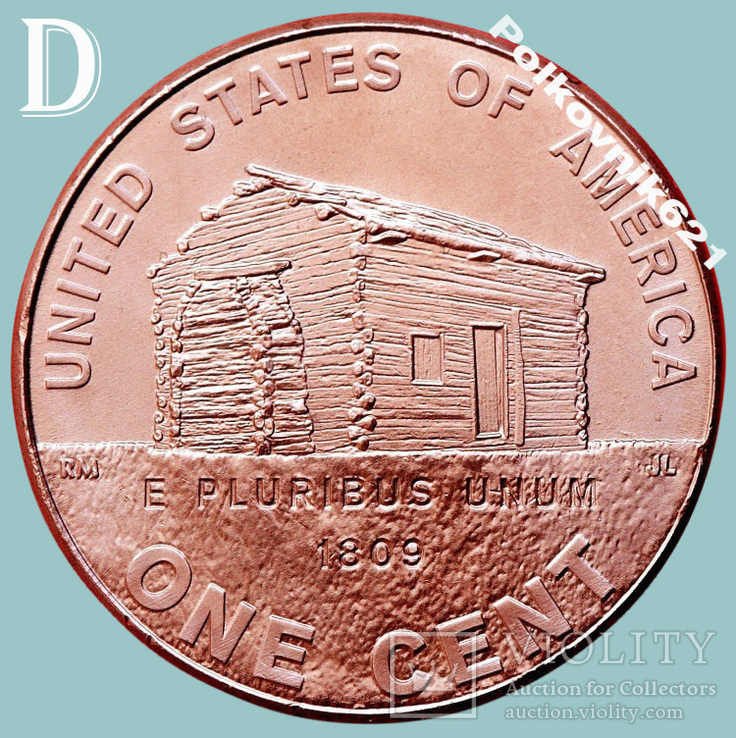 США, 1 цент 2009 года, двор "D" (S3900)
