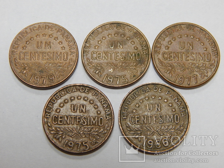 5 монет по 1 центесимо, Панама