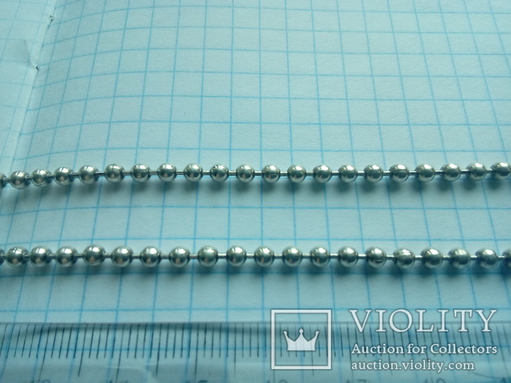 Ланцюжок срібний 925 фантазійного плетіння перлина 51 см, фото №2