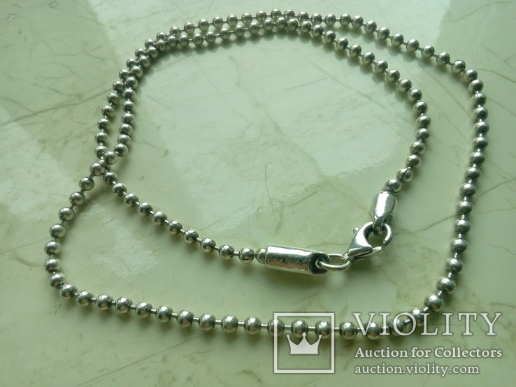 Ланцюжок срібний 925 фантазійного плетіння перлина 51 см, фото №9